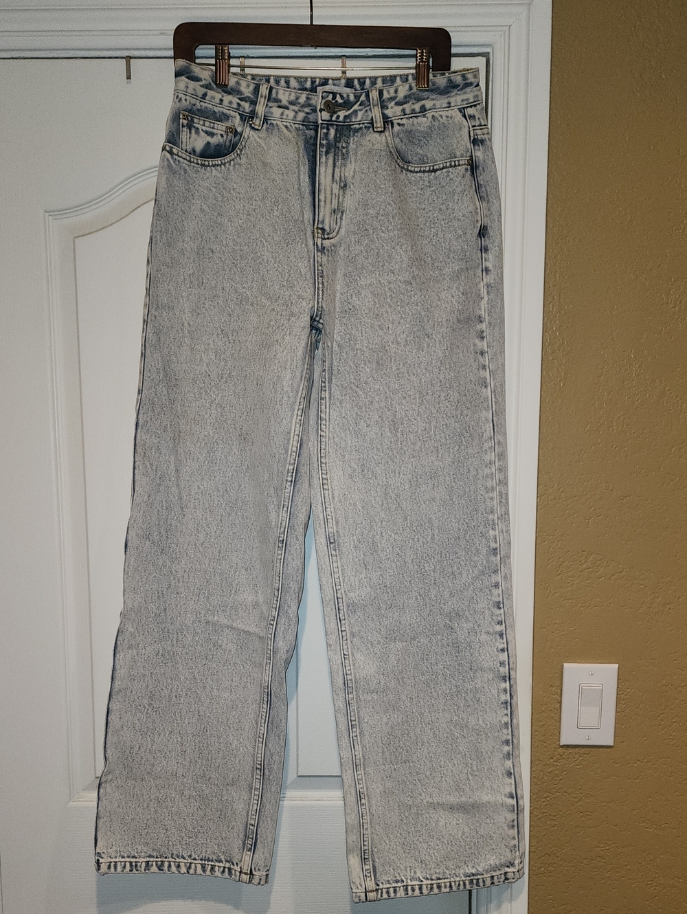 Lilou Wide Leg Light Acid-Wash Retro Y2K Jeans, Sz. XL
